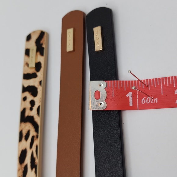 bebe WOMEN'SBELT, THIS ITEM COMES WITH 3 BELTS, BLACK, BROW & LEPPARD, LARGE (L) - Picture 11 of 11